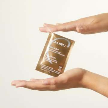 Malibu C Hard Water Wellness Hair Remedy - Removes Hard Water Deposits & Impurities from Hair - Contains Vitamin C Complex for Shiny Hair + Vibrancy - Hard Water Hair Products (3 Packets)