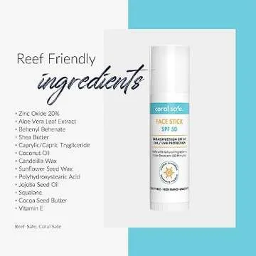 Reef Safe Sunscreen SPF 50 Facestick - Biodegradable & USA Made