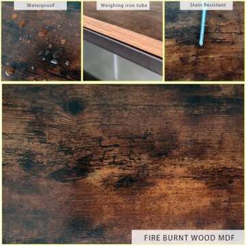 Kogven Bookshelf Arched Bookcase, Industrial Curved Metal Book Shelves, 72" Tall Freestanding Open Storage Shelf Display Rack for Living Room Home Office, Rustic Brown, 4-Tier