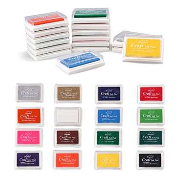 XoreArt Finger Ink Pads for Kids Washable Craft Ink Stamp Pads, 16 Color DIY for Rubber Stamps, Paper, Scrapbooking, Wood Fabric, Best Gift for Kids