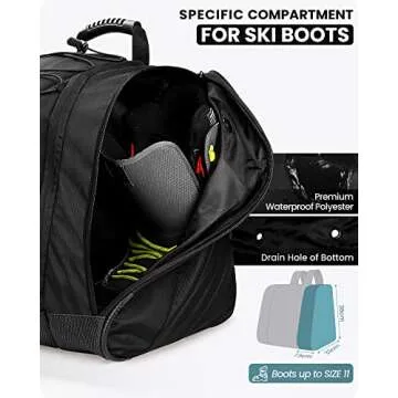 OutdoorMaster 38L Ski Boot Bag - Waterproof & Lightweight