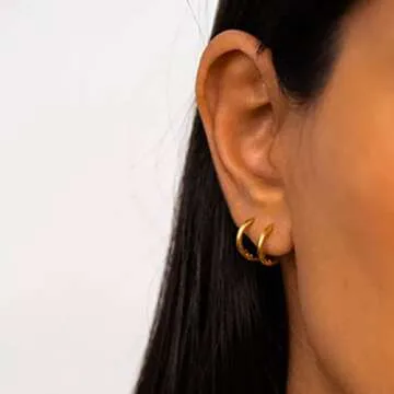 Trendy Waterproof Gold Hoop Earrings for Women