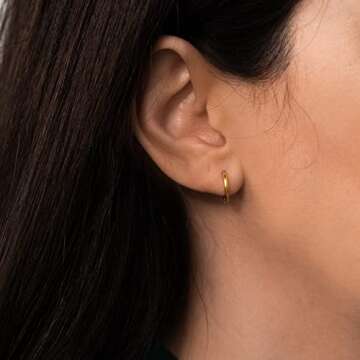 Trendy Waterproof Gold Hoop Earrings for Women