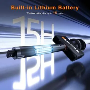 COMICA Revo S Wireless Handheld Microphone with USB-C Receiver,48kHz/24bit Recording, 15H Battery Life, Reporter Mic for Street Interview/Podcasting, Compatible with iPhone 15/16, USB-C Android Phone