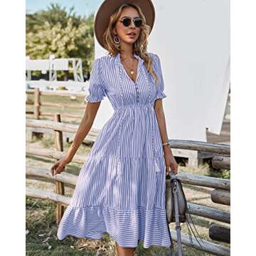 Sexyasasii Women’s Striped Summer Midi Dress - Stylish Comfort