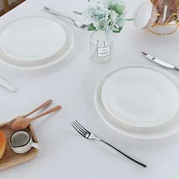 Fitable Rectangle 6 Feet Tablecloth 60x102 inch Tablecloth Stain and Wrinkle Resistant Washable Polyester Table Cloth, Decorative Fabric Table Cover for Dining Table, Buffet Parties and Camping White