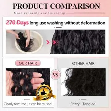 Meepo 24 Inch Curly Ponytail Extensions Synthetic Deep Wave Drawstring Ponytail For Black Women Human Hair Feeling With Clip In Thick Ponytail Hair Natural Black Hairpiece(1b#,160g) (24inch, 1b#)