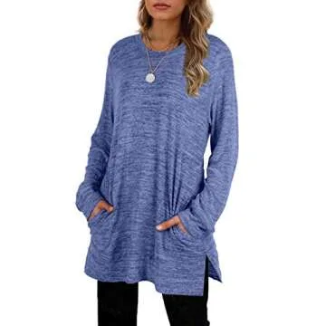 Cozy Women's Tunic Sweatshirt with Pockets - Versatile Lounge Wear