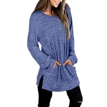Stylish Women's Tunic Sweatshirt with Pockets