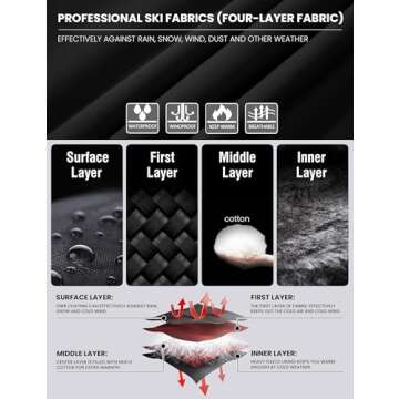 WULFUL Women’s Waterproof Snow Ski Jacket Mountain Windproof Winter Coat with detachable hood