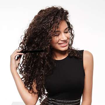 4 Pieces Hair Styling Comb Set Black - Bristle Teasing Brush, Rat Tail Comb, Dual Edge Brush, Elastic band for Wig - Edges Back Brushing Combing Slicking - Women Girls Stylists Baby Beauty Accessories