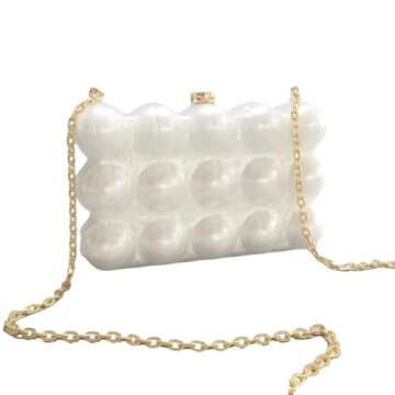 GSYPS Acrylic Clutch Purse Marbled Evening Handags Elegant Shoulder Bag for Wedding Cocktail Party P...