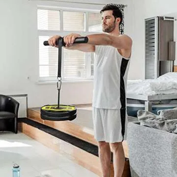 Yamyshine Forearm Wrist Roller Blaster Exerciser, Wrist Roller & Forearm Roller for Training, Workout, Fitness, Arm Strength Trainer for Gym and Home