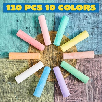 JOYIN 120 Pack Giant Washable Sidewalk Chalk for Kids