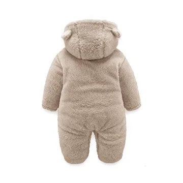 Cute Unisex Baby Winter Jumpsuit with Bear Ears