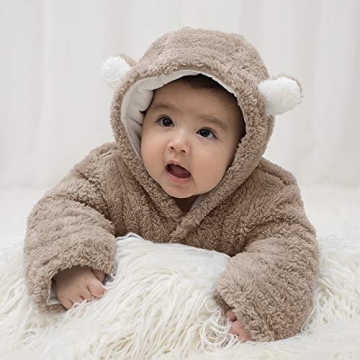 Cute Unisex Baby Winter Jumpsuit with Bear Ears