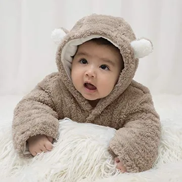 Cute Unisex Baby Winter Jumpsuit with Bear Ears