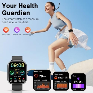 Smart Watch(Answer/Make Call), 1.91" Smartwatch for Men Women, NEW Fitness Watch with 110+ Sport Modes, Fitness Activity Tracke with Pedometer/Sleep Monitor/Heart Rate/IP68 Waterproof, for Android iOS