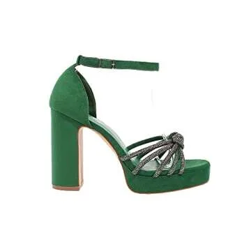 Vivianly Women's Rhinestone Chunky Heels for All Occasions