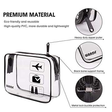 TSA Approved Clear Travel Toiletry Bag for Men Women