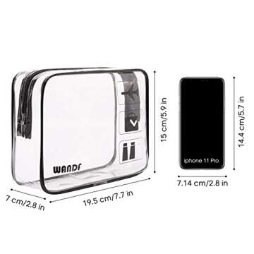 TSA Approved Clear Travel Toiletry Bag for Men Women