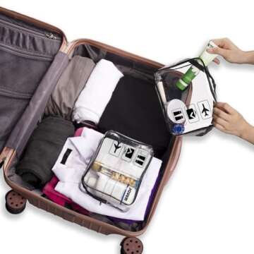 TSA Approved Clear Travel Toiletry Bag for Men Women