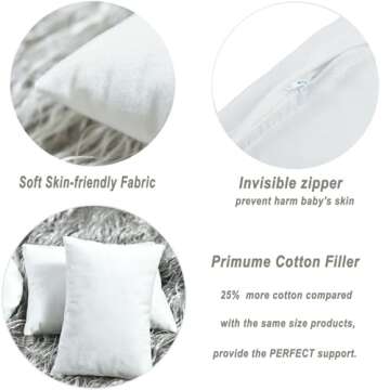 4PC Newborn Photo Props Baby Photography Basket Pictures Infant Posing Props, 1 Photo Donut, 3 Posing Pillows(Fits 0-3 Month)