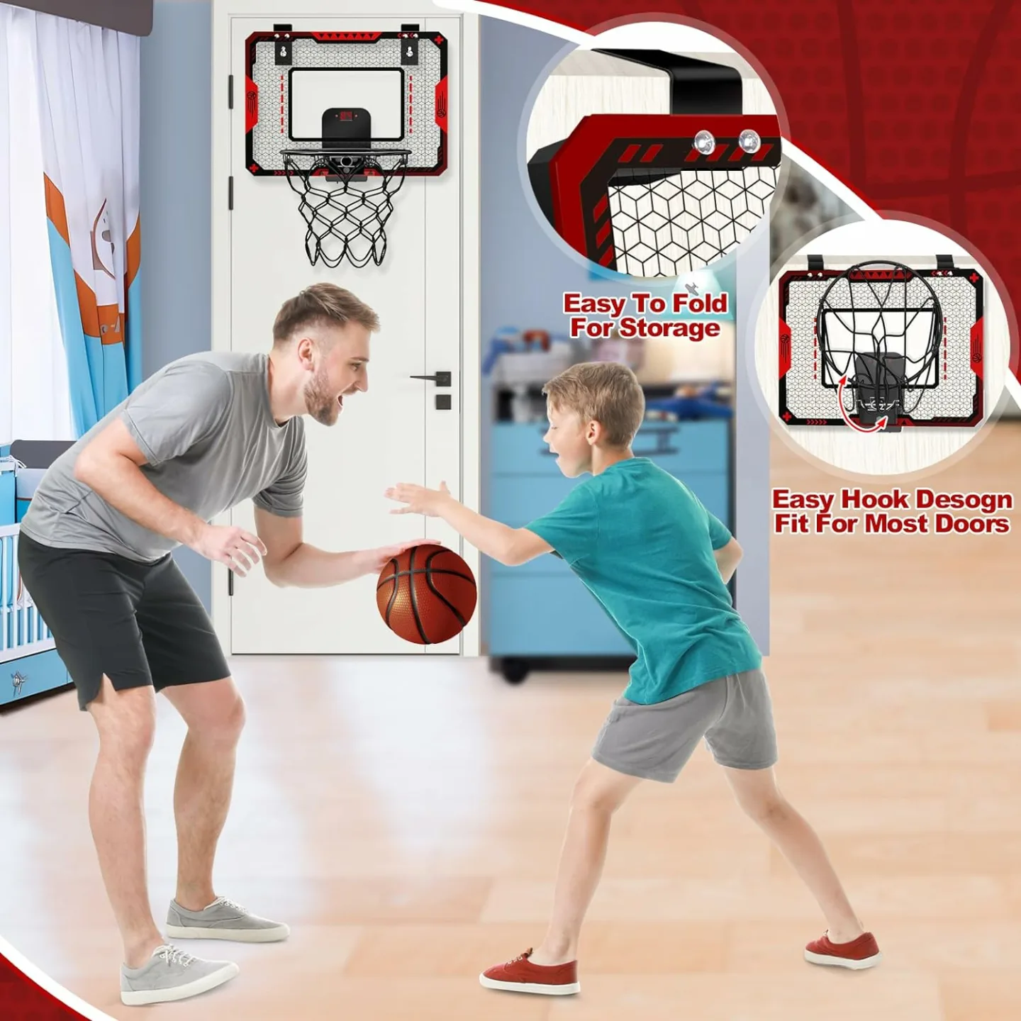 Mini Electronic Basketball Hoop for Kids 5-10+