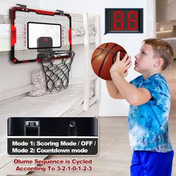 Mini Electronic Basketball Hoop for Kids 5-10+
