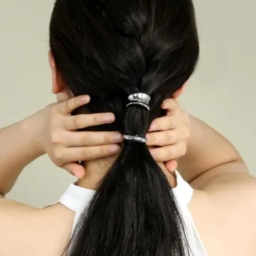 3 Pcs Silver 1-Inch Metal Ponytail Holder Hair Clips