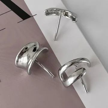 3 Pcs Silver 1-Inch Metal Ponytail Holder Hair Clips