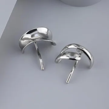 3 Pcs Silver 1-Inch Metal Ponytail Holder Hair Clips