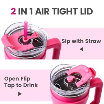 Stylish Barbie Steel Cup with Handle and Straw 1600mL