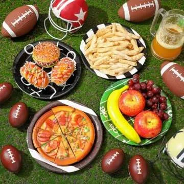 48 Pcs Football Party Supplies - Disposable Plates for Game Day