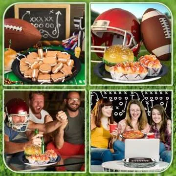 48 Pcs Football Party Supplies - Disposable Plates for Game Day