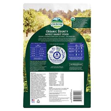Oxbow Animal Health Organic Bounty Adult Rabbit Food - All Natural Rabbit Pellets - 3 lb