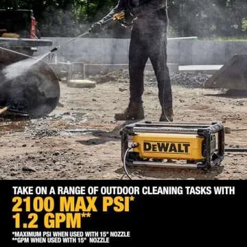 DeWalt Electric Pressure Washer, 2100 PSI Powerful Cleaning