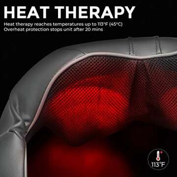 Shiatsu Neck Shoulder Massager with Heat of Ohuhu, Electric Back Massage Pillow with 3D Kneading Deep Tissue for Foot, Legs Electronic Full Body Massage, Relieve Muscle Pain