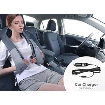 Shiatsu Neck Shoulder Massager with Heat of Ohuhu, Electric Back Massage Pillow with 3D Kneading Deep Tissue for Foot, Legs Electronic Full Body Massage, Relieve Muscle Pain