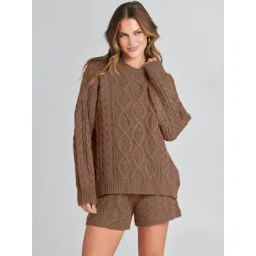 Stylish ANRABESS Oversized Sweater Lounge Set for Women