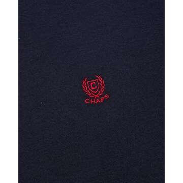Chaps Men's Polo Shirt - Classic Fit Short Sleeve 2-Button Double Knit Cotton Polo Shirt (S-XL), Size Medium, American Navy