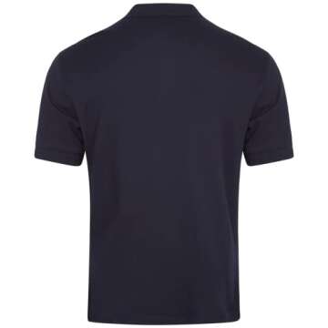 Chaps Men's Polo Shirt - Classic Fit Short Sleeve 2-Button Double Knit Cotton Polo Shirt (S-XL), Size Medium, American Navy