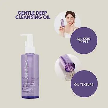 VVBETTER Gentle Deep Korean Cleansing Oil for Face - Makeup Remover with 80% Plant-Derived Oils - Hypoallergenic Facial Oil Cleanser - Korean Skin Care for All Skin Types - 6.76 fl. oz