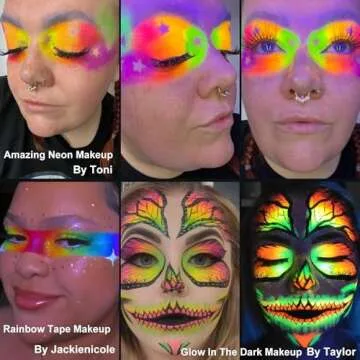 Afflano Neon UV Blacklight Eyeshadow Palette 24 Shades