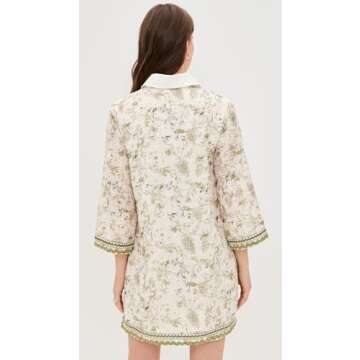 English Factory Floral Embroidery Mini Dress for Women