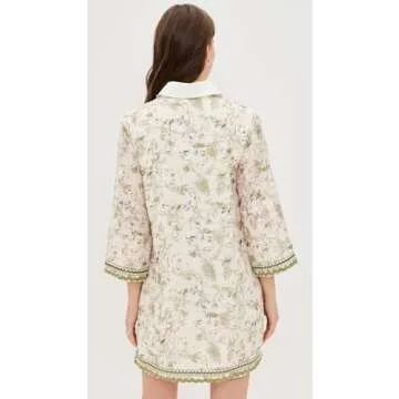 English Factory Floral Embroidery Mini Dress for Women