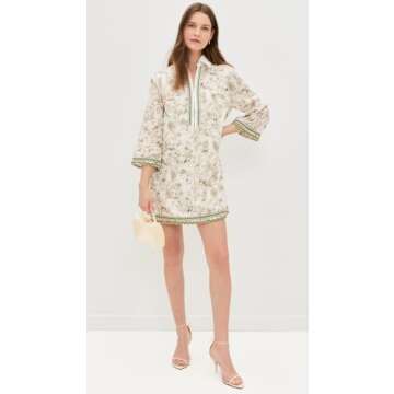 English Factory Floral Embroidery Mini Dress for Women