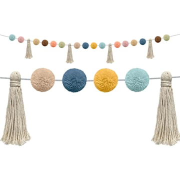 Vibrant Pom-Poms and Tassels Garland for Decoration