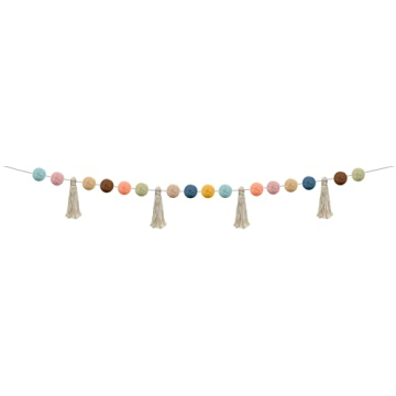 Vibrant Pom-Poms and Tassels Garland for Decoration
