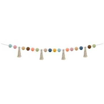 Vibrant Pom-Poms and Tassels Garland for Decoration